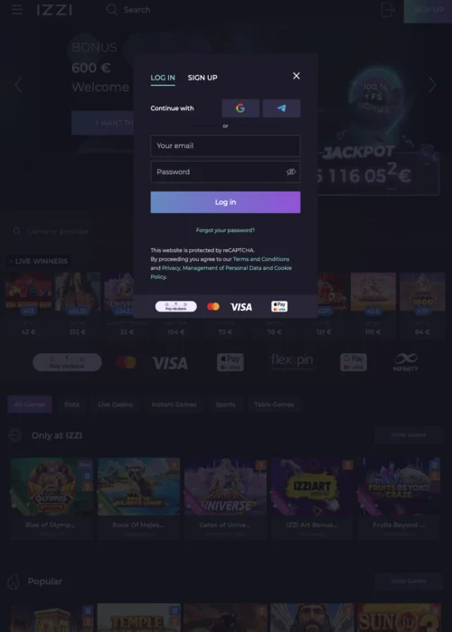 Access Izzi Casino